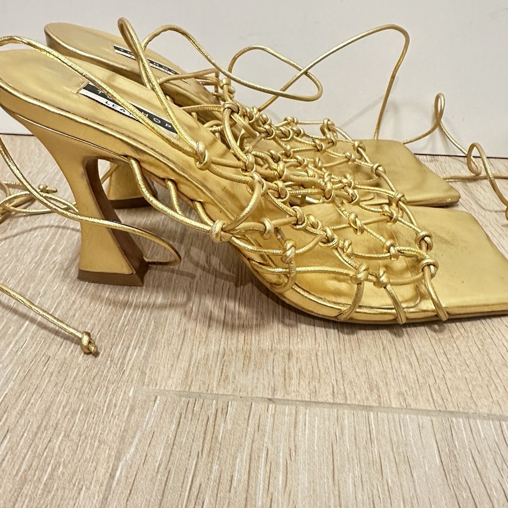 Top Shop Rafi Premium Leather Caged Heel Sandal 8.5 - Picture 5 of 10